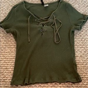 Army Green Lace up top